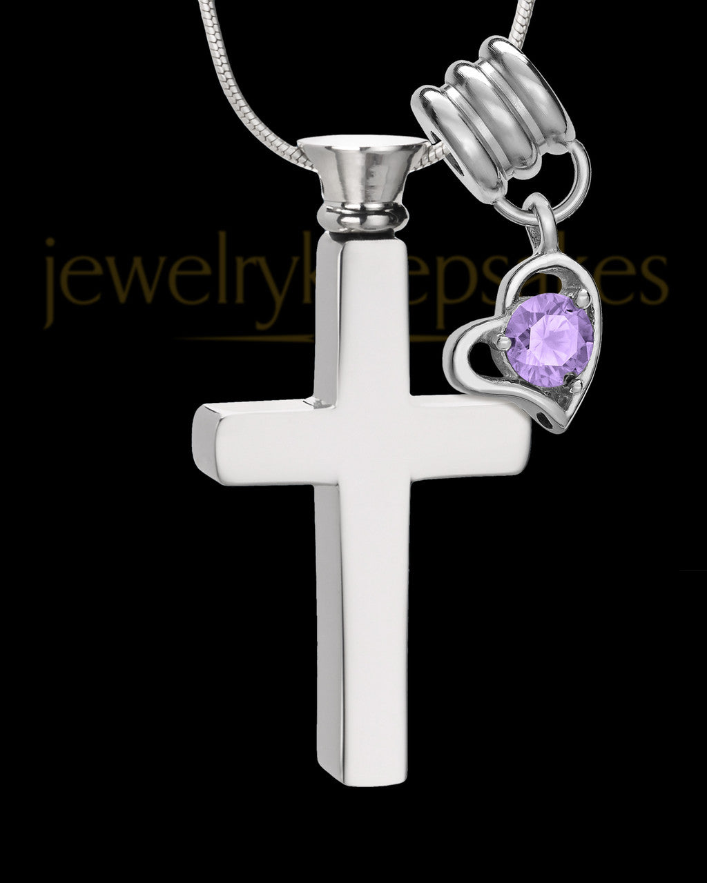 Stainless Cremains Locket June Memorable Cross - Eternity Collection