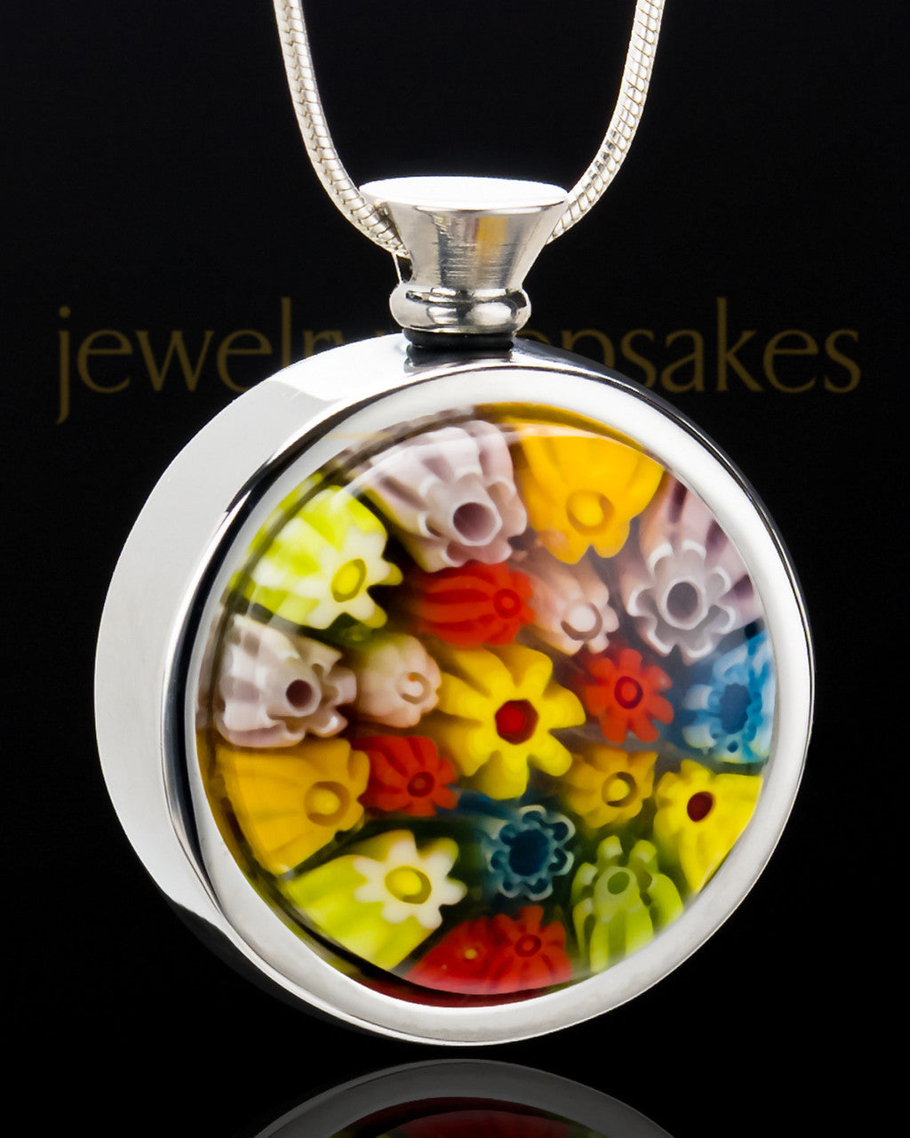Stainless Steel Circle of Memories Keepsake Pendant