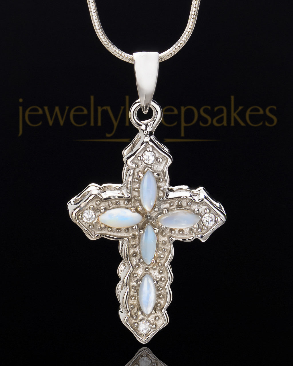 Sterling Silver Devout Cross Cremation Urn Pendant