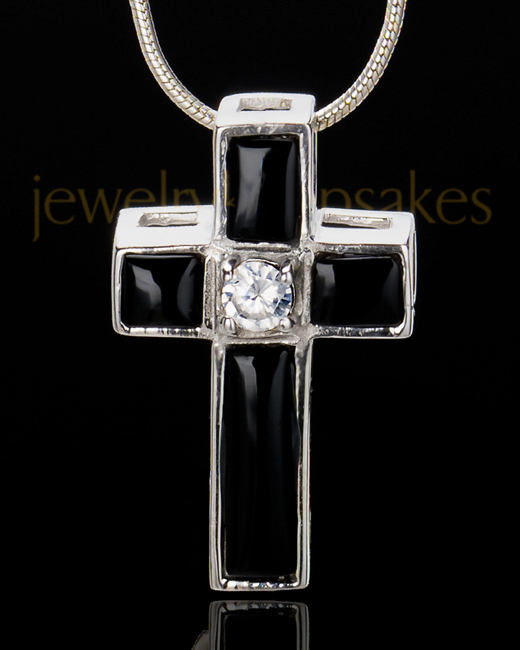 Sterling Silver Cross of Worship Cremation Urn Pendant