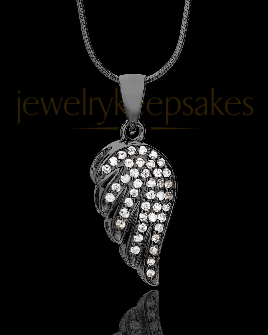 Black Plated Soaring Spirit Cremation Urn Pendant