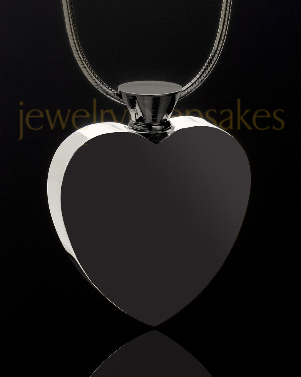 Black and Stainless Enamored Heart Urn Charm
