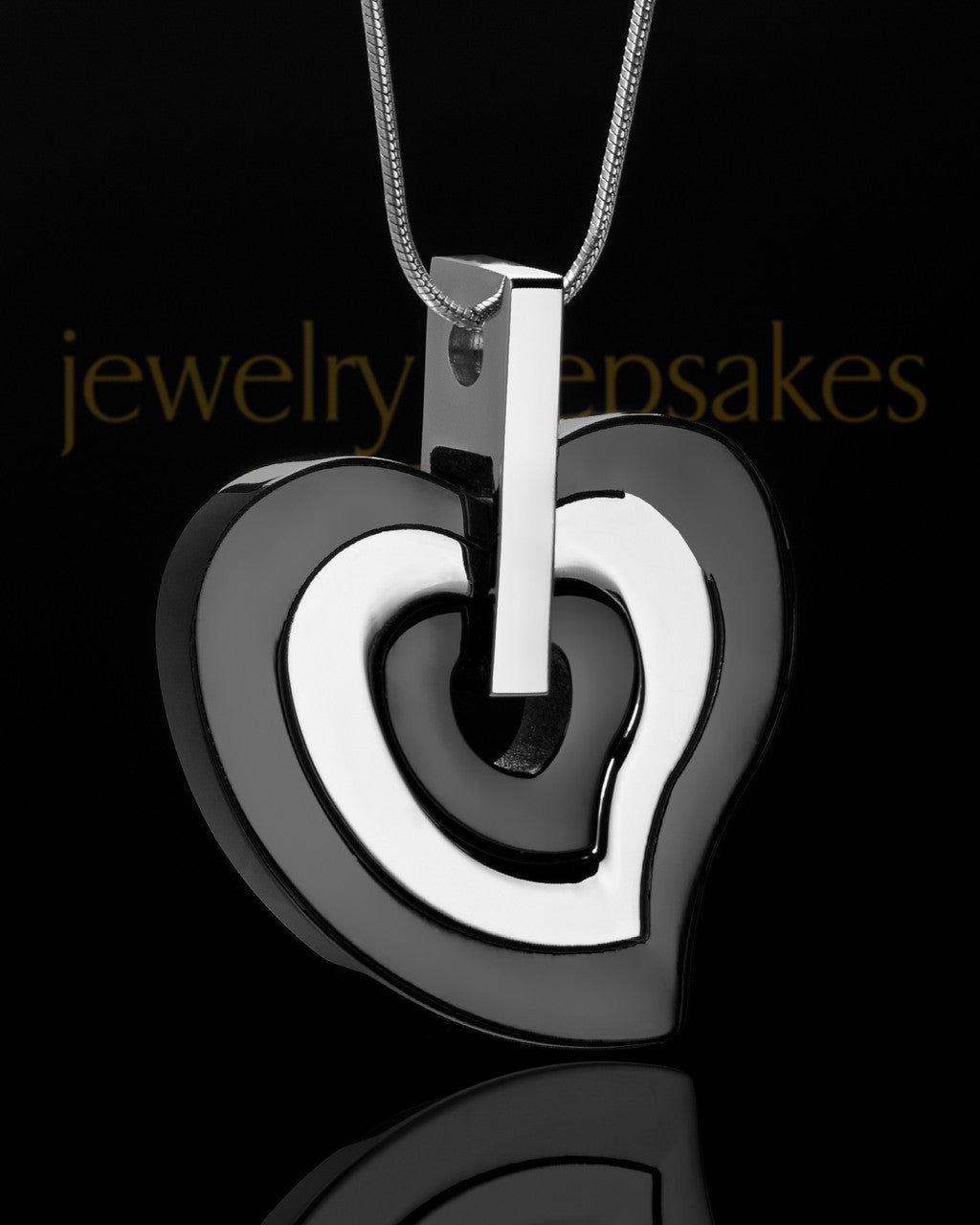 Urn Locket Black and Stainless Gracious Heart