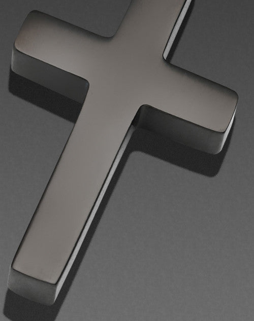 Memorable Cross Stainless Steel Black Plated Cremation Keychain