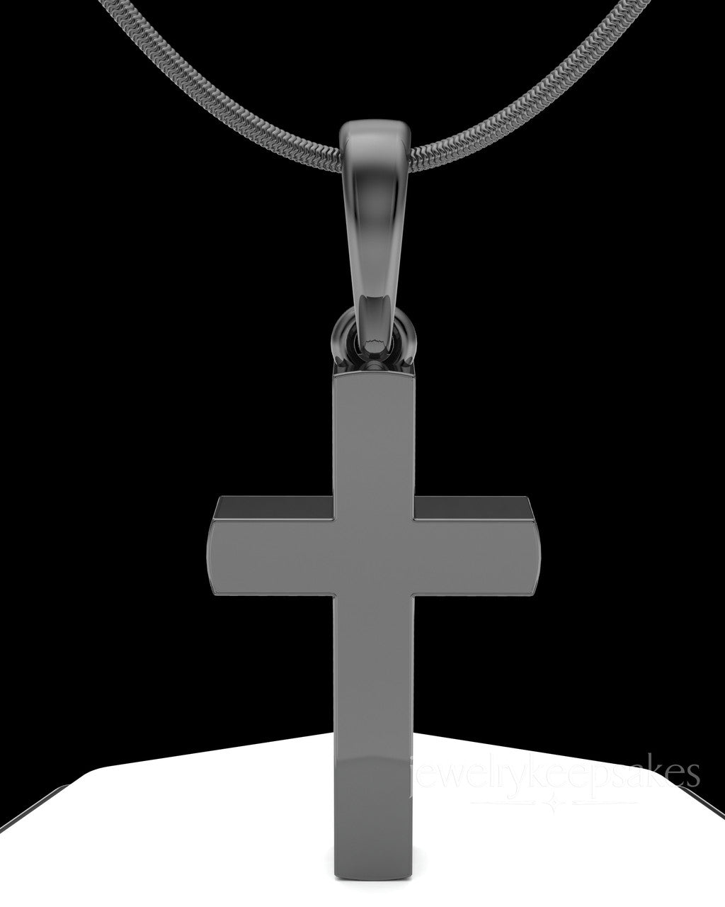 Black Memorable Cross Permanently Sealed Waterproof Cremation Pendant