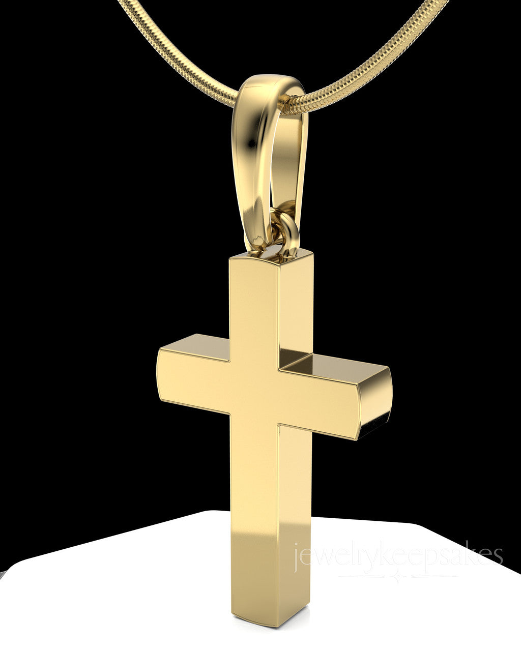 Gold Memorable Cross Permanently Sealed Waterproof Cremation Pendant