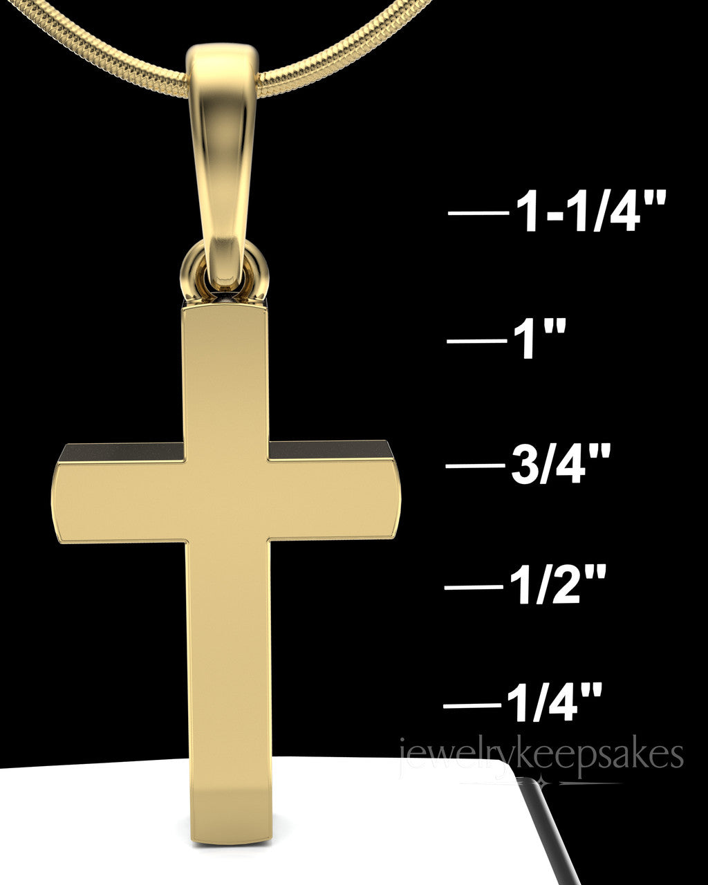 Gold Memorable Cross Permanently Sealed Waterproof Cremation Pendant