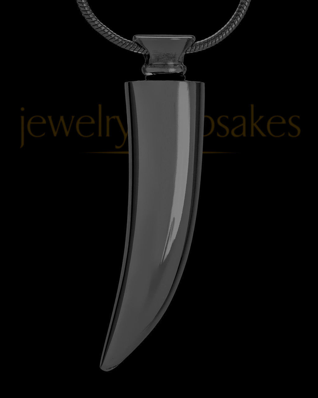 Black Plated Over Stainless Saber Tooth Cremation Pendant