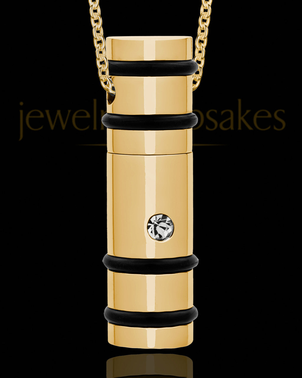 Men's Gold Plated Determination Cylinder Jewelry Urn