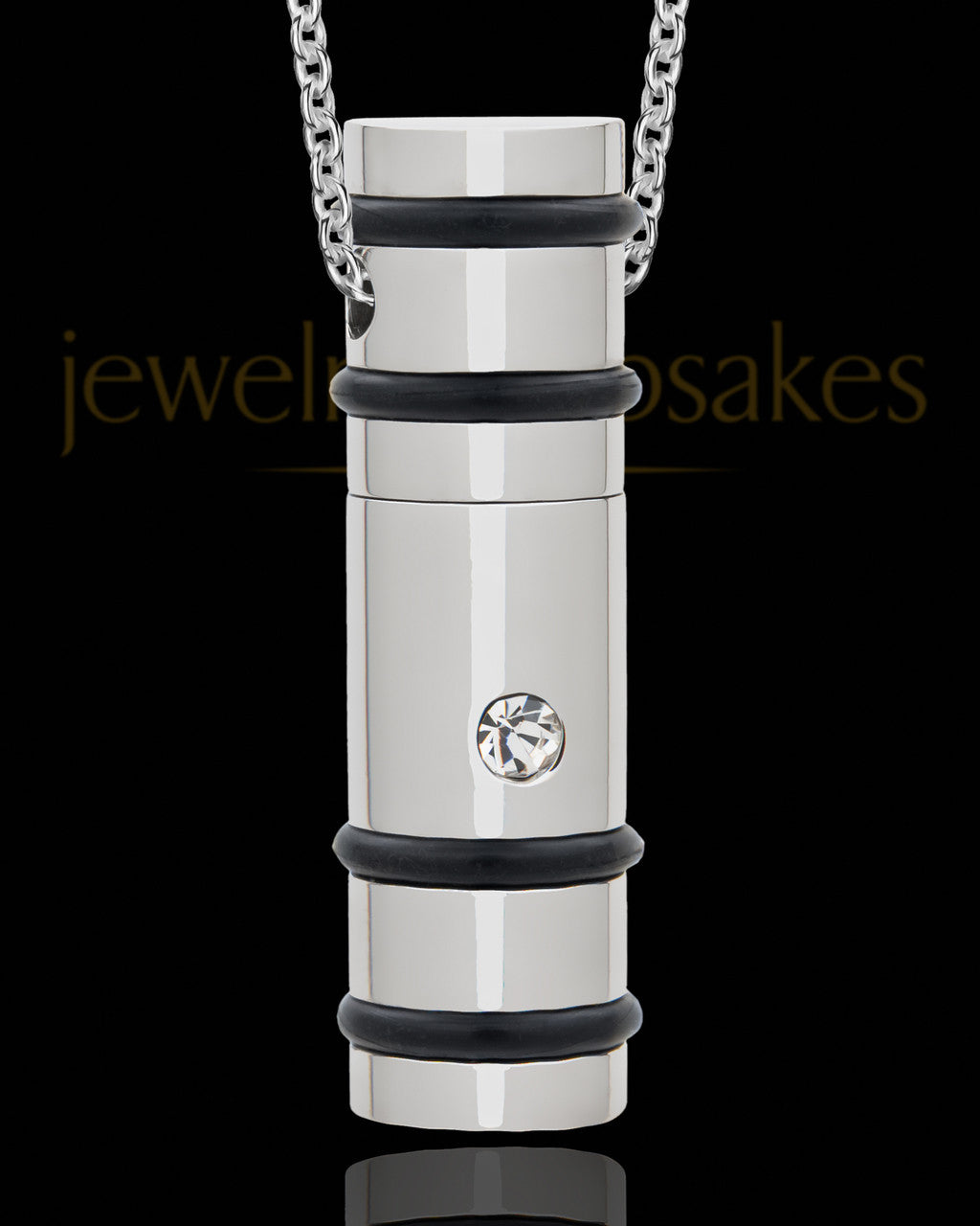 Men's Silver Determination Cylinder Cremation Jewelry