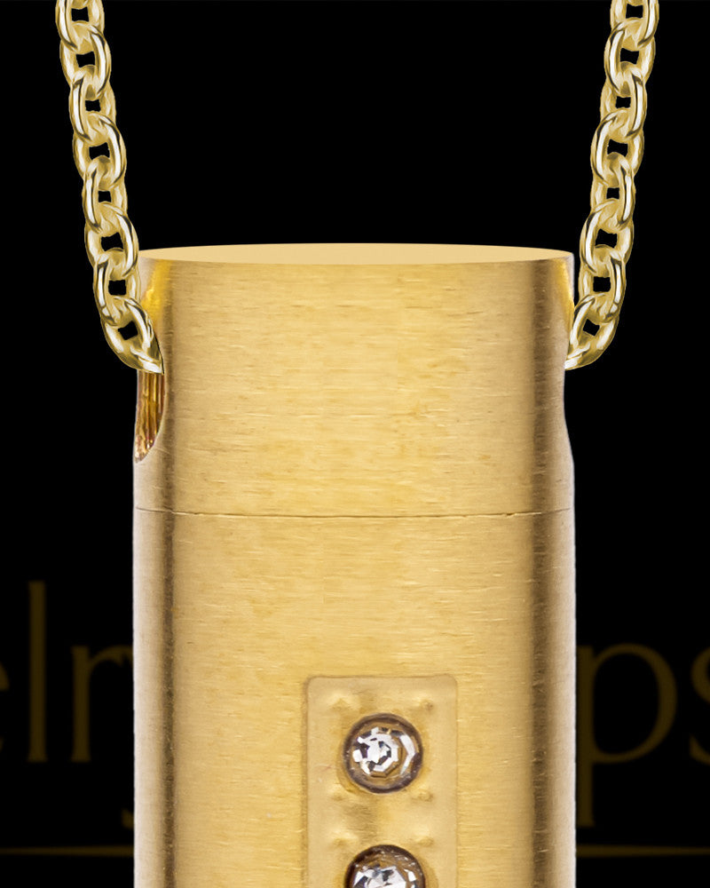 Gold Men's Endure Cylinder Cremation Pendant