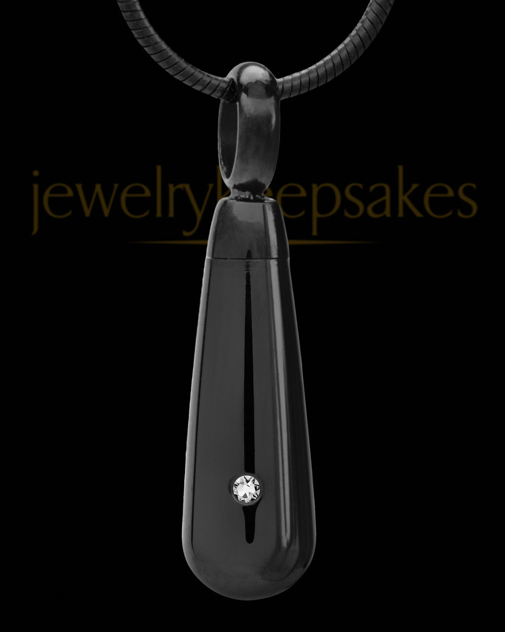 Black Finish Stainless Steel Shoal Creek Cylinder Cremation Pendant