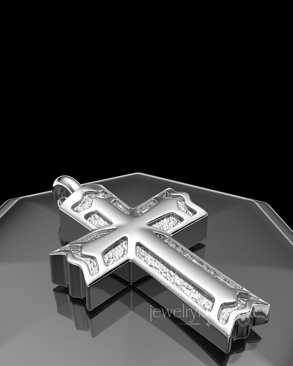 Solid 14k White Gold Permanently Sealed Waterproof Jewelry Elysian Cross