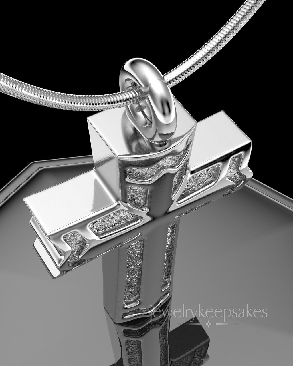 Solid 14k White Gold Permanently Sealed Waterproof Jewelry Elysian Cross