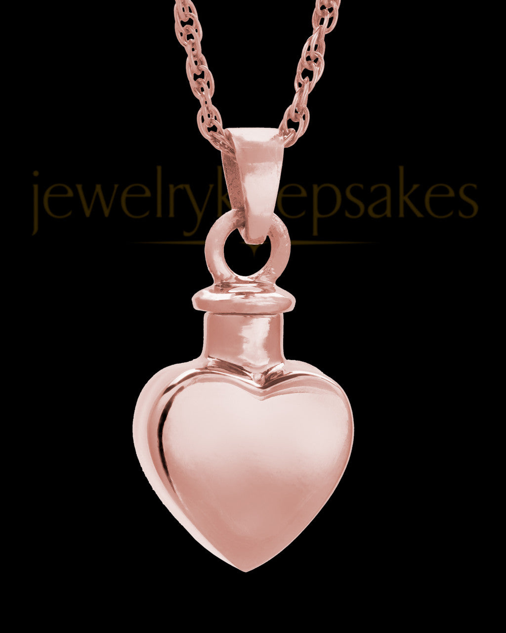 Small 14 Karat Rose Gold Heart Urn Pendant