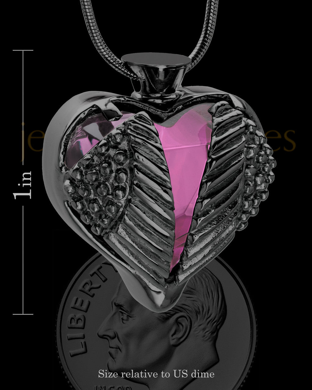 Black Plated Stainless Steel Purple Fond Emotions Jewelry Keepsake