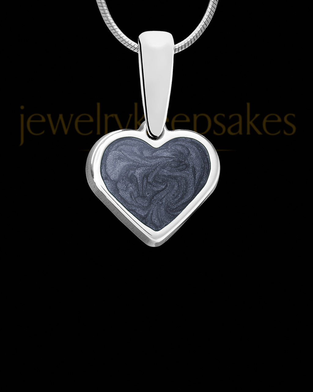 Solid 14K White Gold Spiritual Heart Ash Jewelry