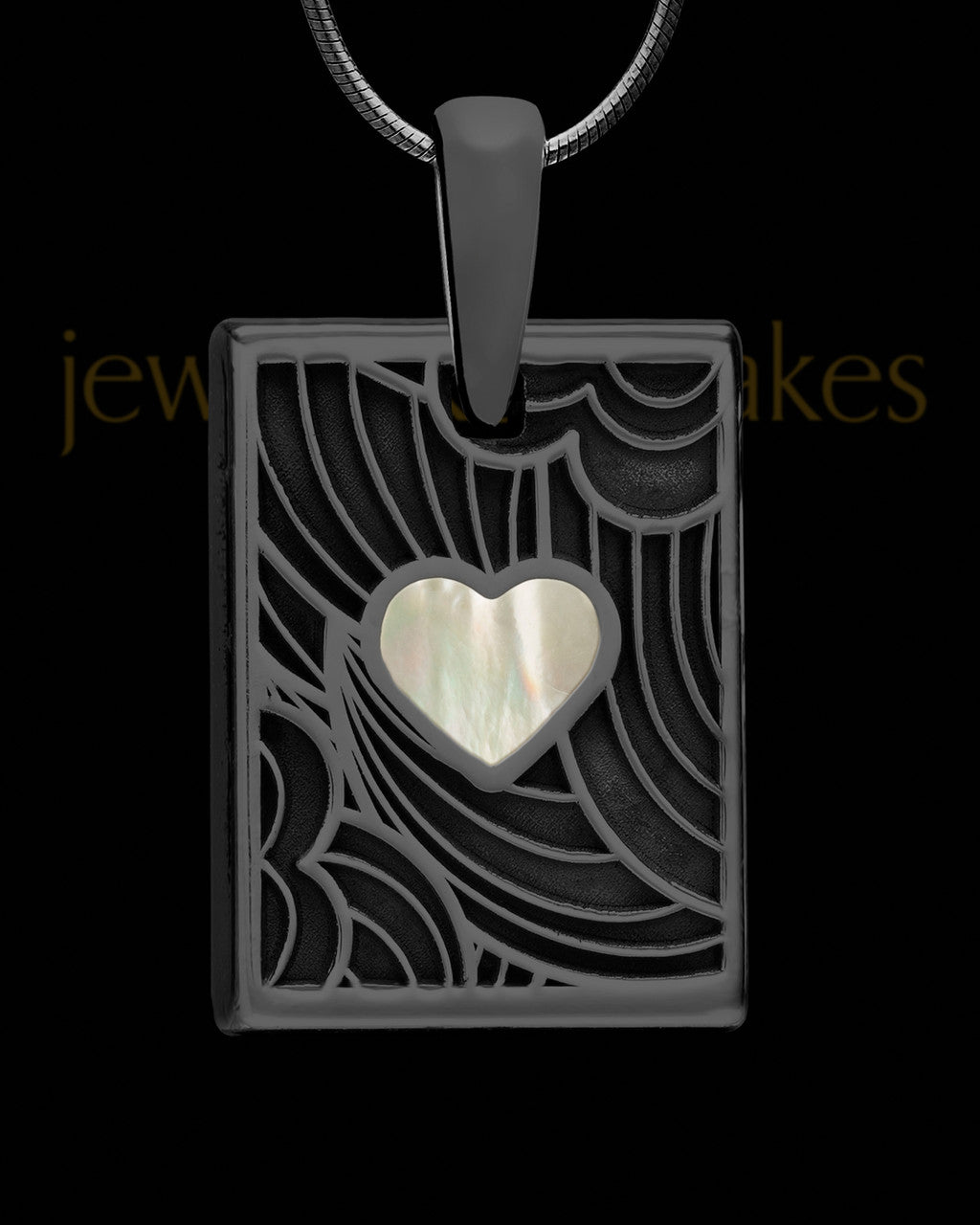 Linen Boxed Heart Black Ash Jewelry