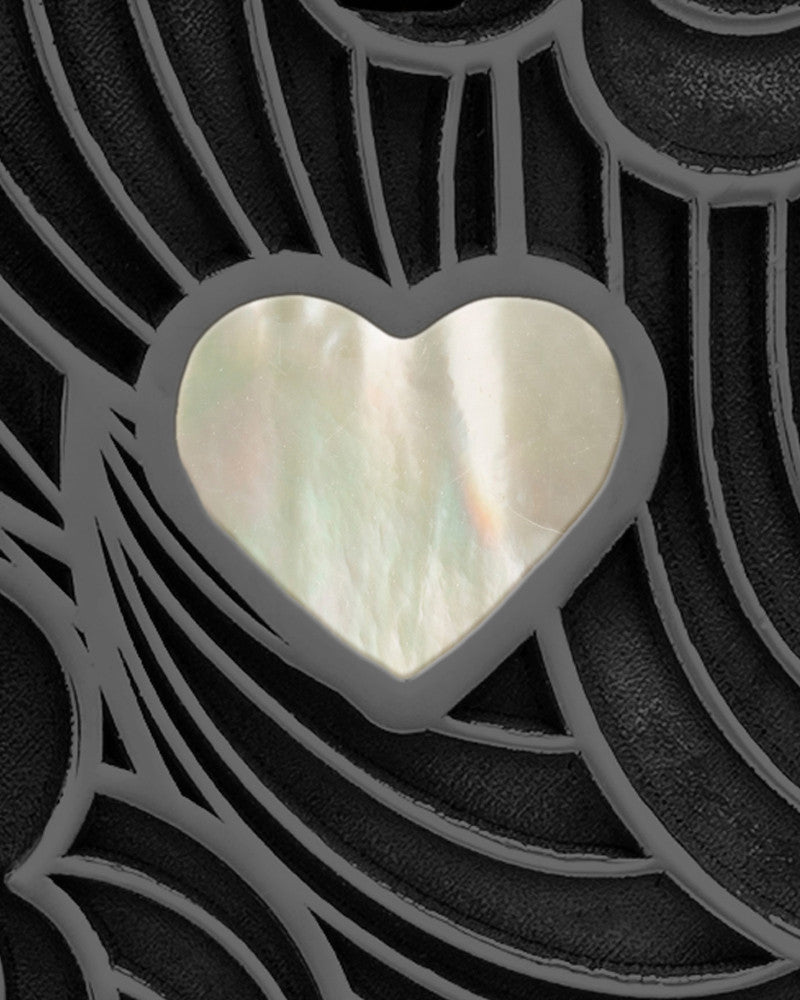 Linen Boxed Heart Black Ash Jewelry