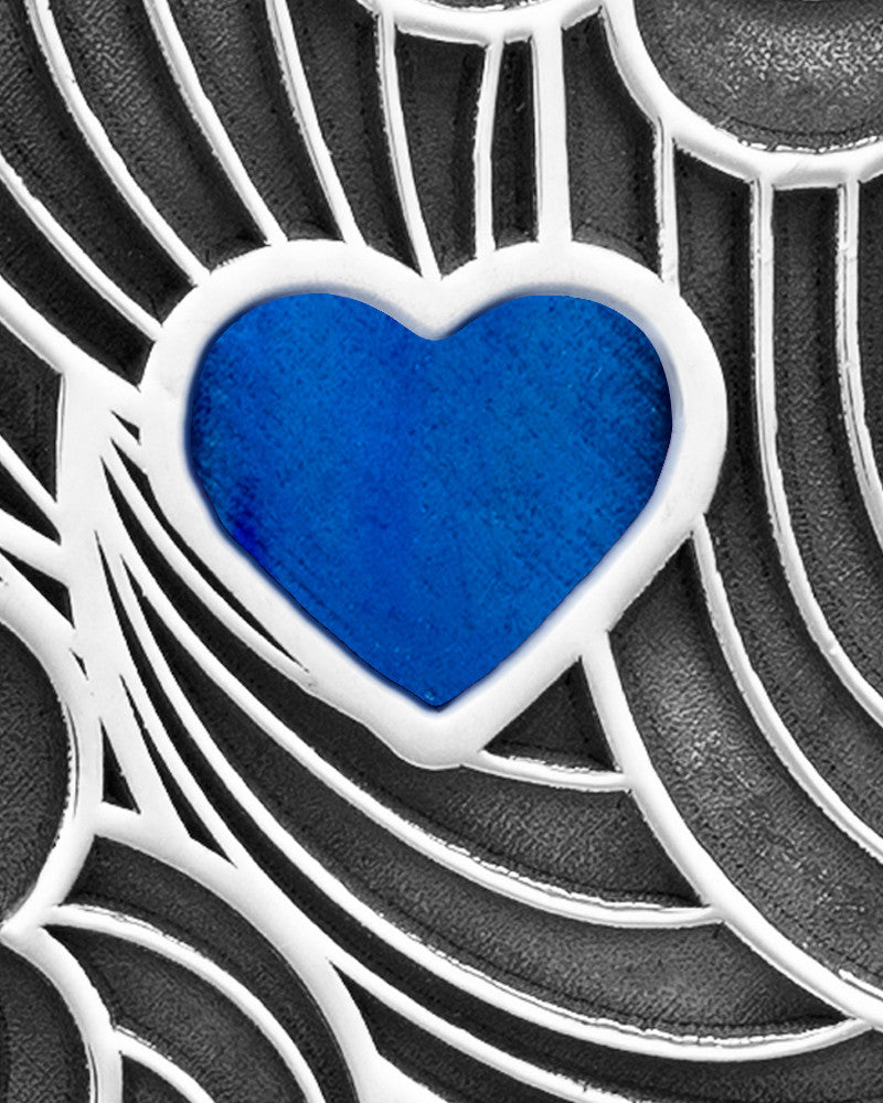 Lapis Boxed Heart Silver Ash Jewelry