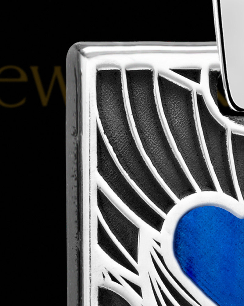 Lapis Boxed Heart Silver Ash Jewelry