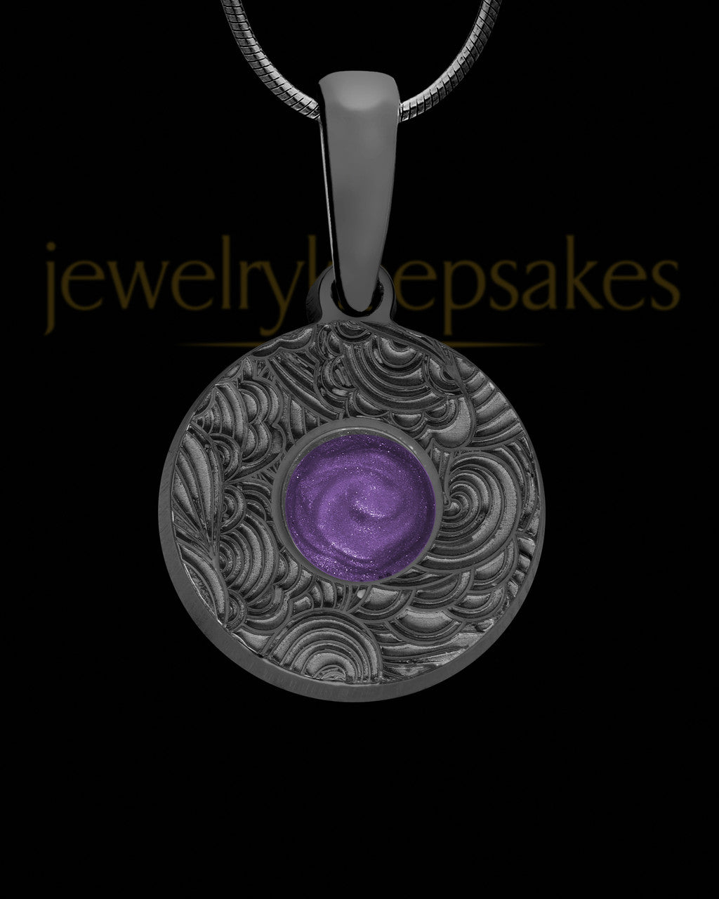 Round Isabella Black Finish Ash Jewelry