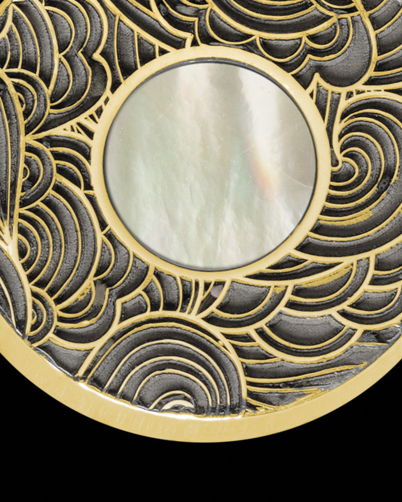 Round Arcadia Gold Plated Ash Jewelry
