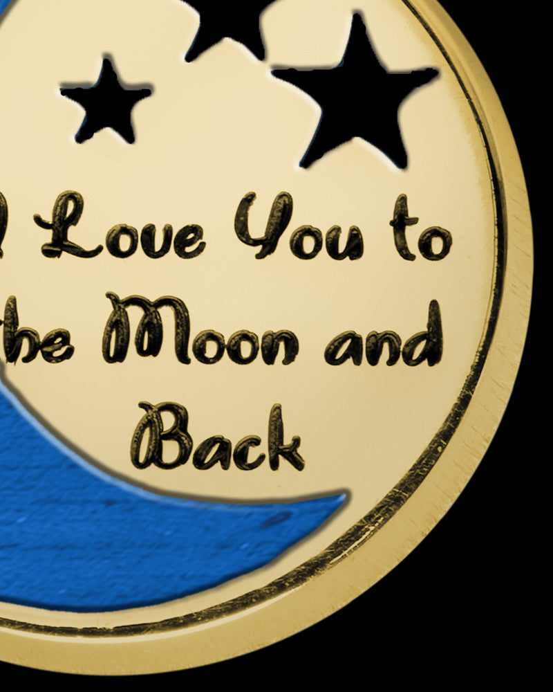 Moon and Back Gold Plated Ash Jewelry