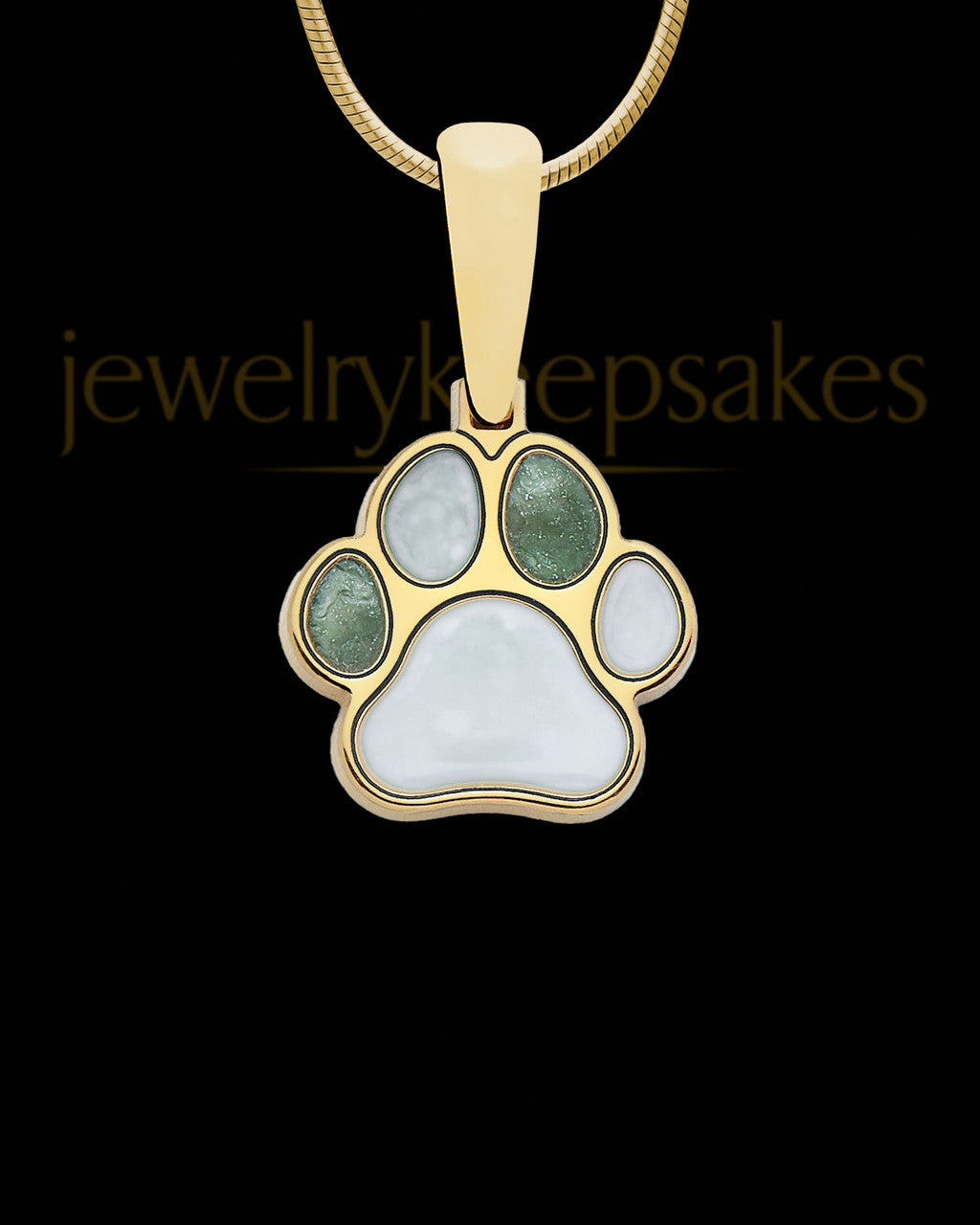 Imprinted Memories Paw Gold Plated Ash Jewelry