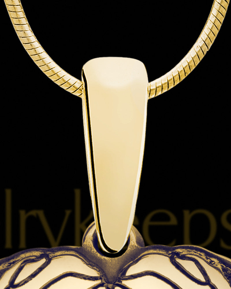 Solid 14K Gold Heart In Flight with Olive Ash Jewelry