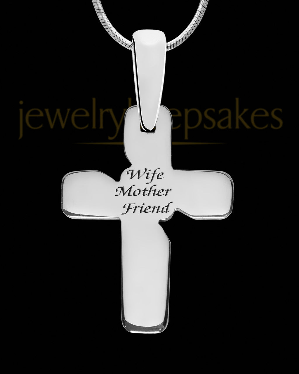 Solid 14K White Gold Mauldin Cross Ash Jewelry