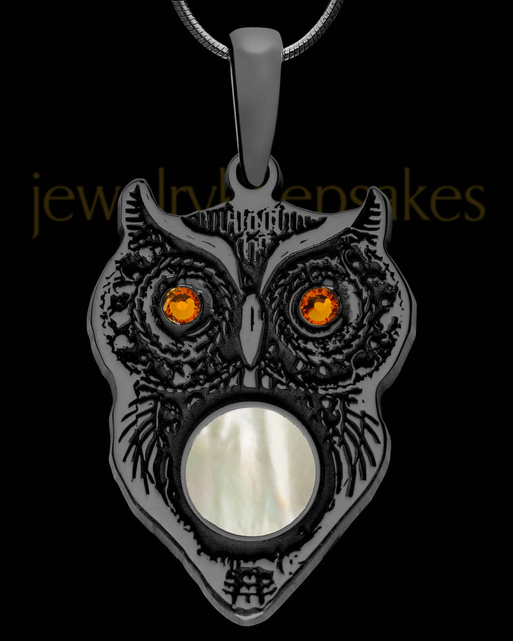 Birthstone Owl Black Finish Ash Jewelry