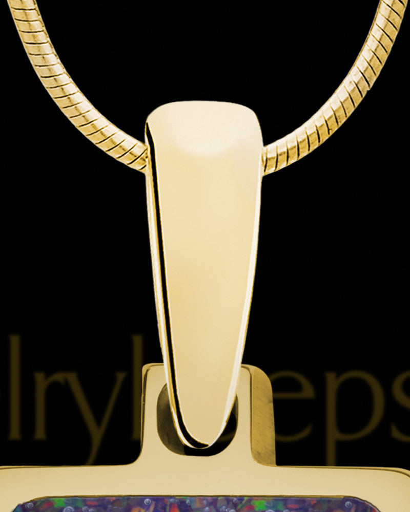 Solid 14K Gold Backridge Rectangle Ash Jewelry
