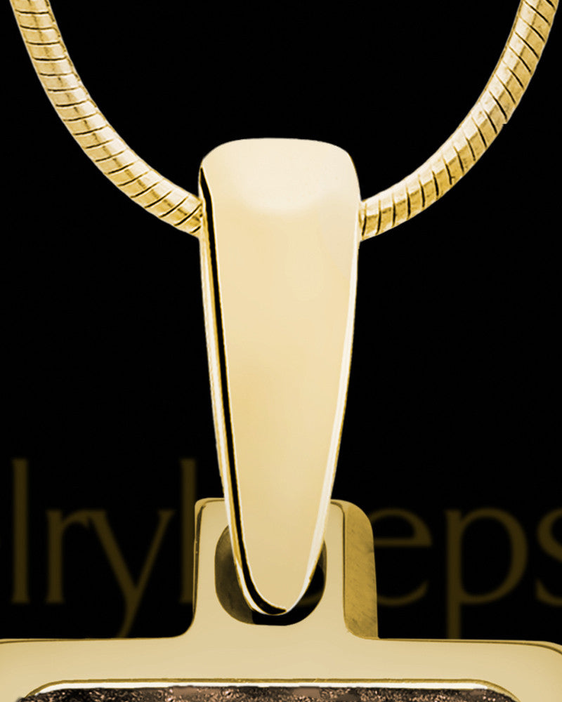 Solid 14K Gold Fortuna Rectangle Ash Jewelry