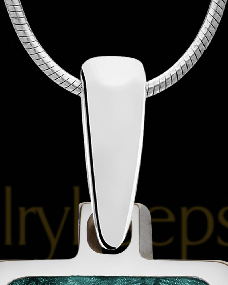 Solid 14K White Gold Alpine Rectangle Ash Jewelry