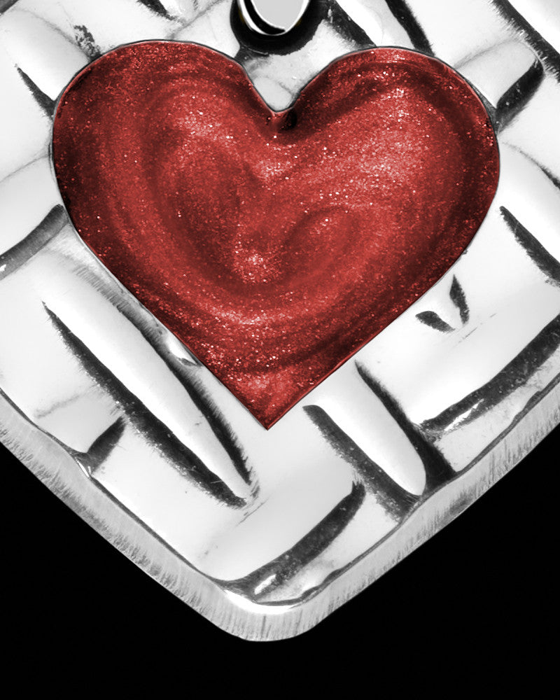 Solid 14K White Gold Cabernet Heart Ash Jewelry