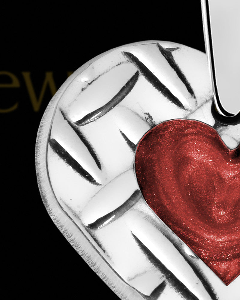Solid 14K White Gold Cabernet Heart Ash Jewelry