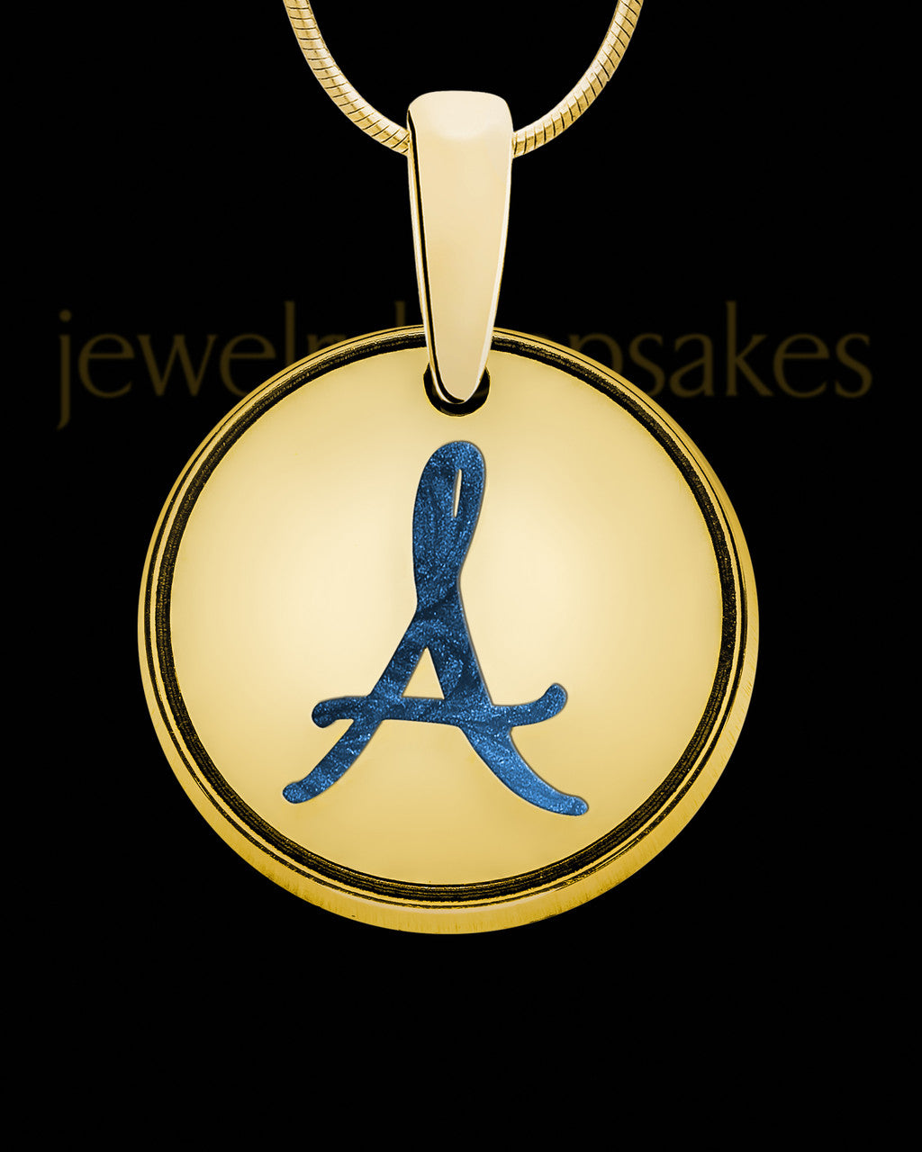 Whispering Springs Round Initial Gold Plated Ash Jewelry