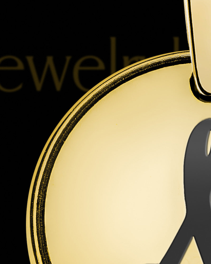 Romano Round Initial Gold Plated Ash Jewelry
