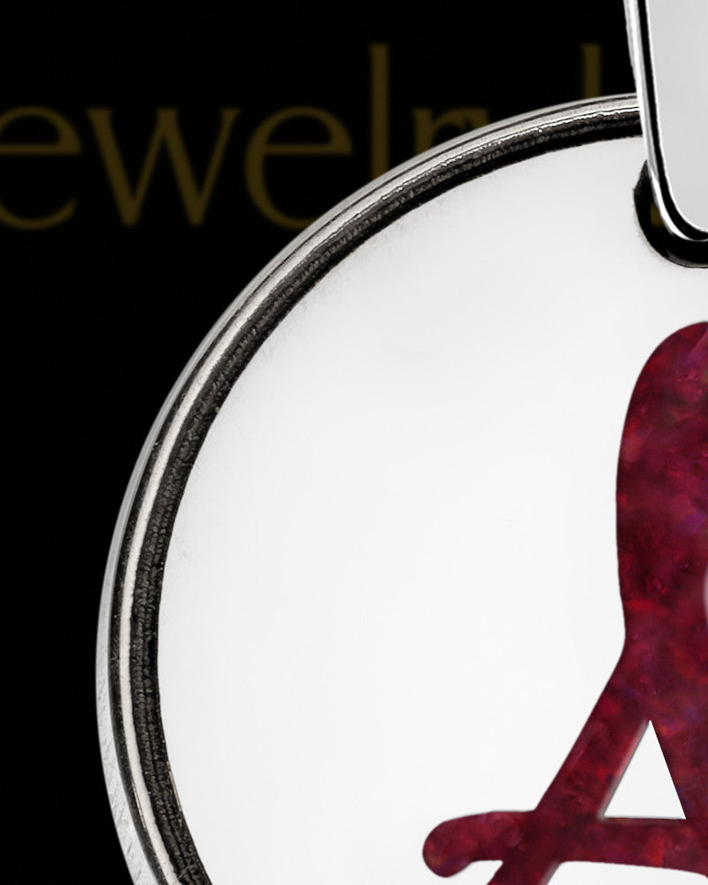 Liberty Round Initial Silver Ash Jewelry