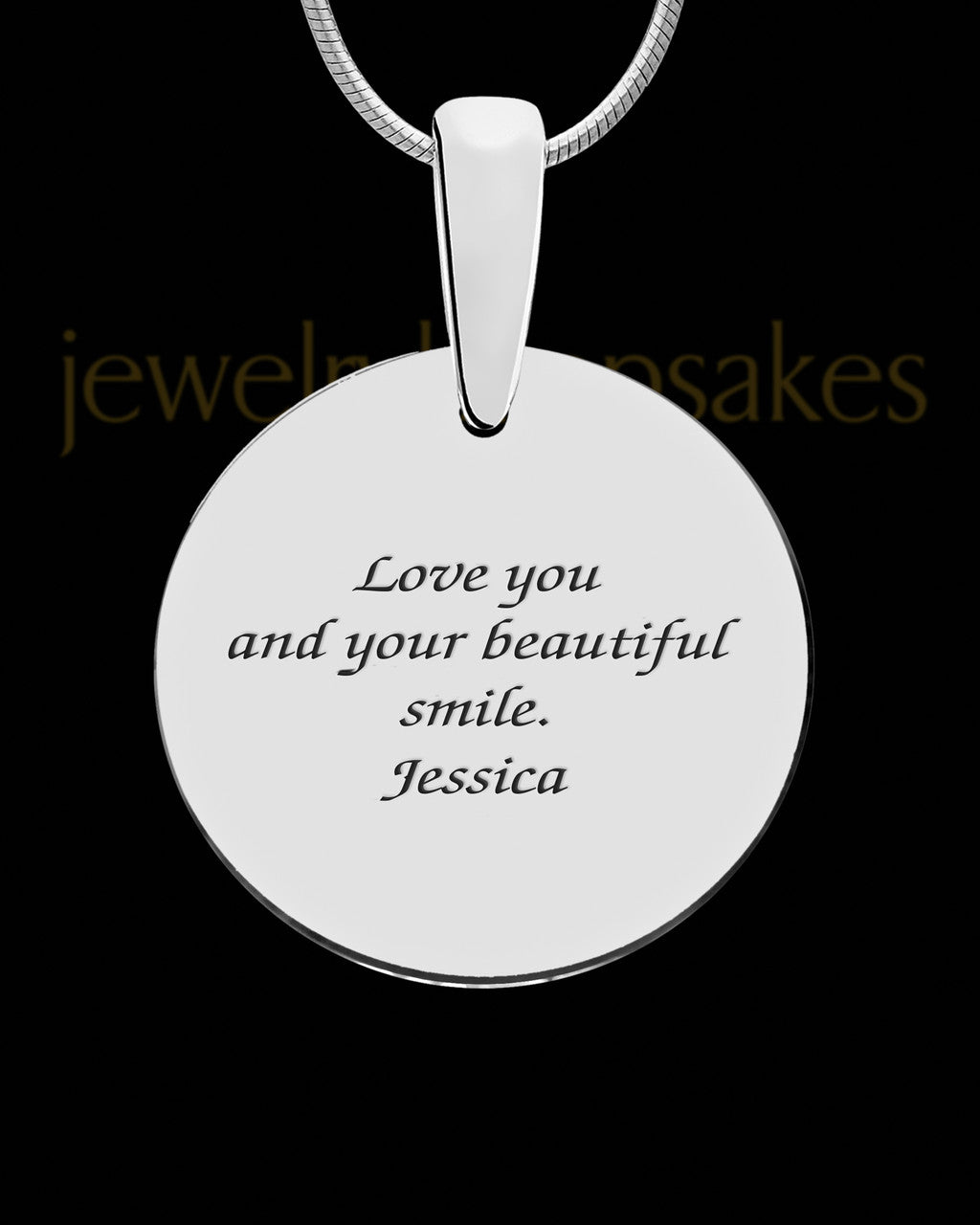 Solid 14K White Gold Somerset Round Initial Ash Jewelry