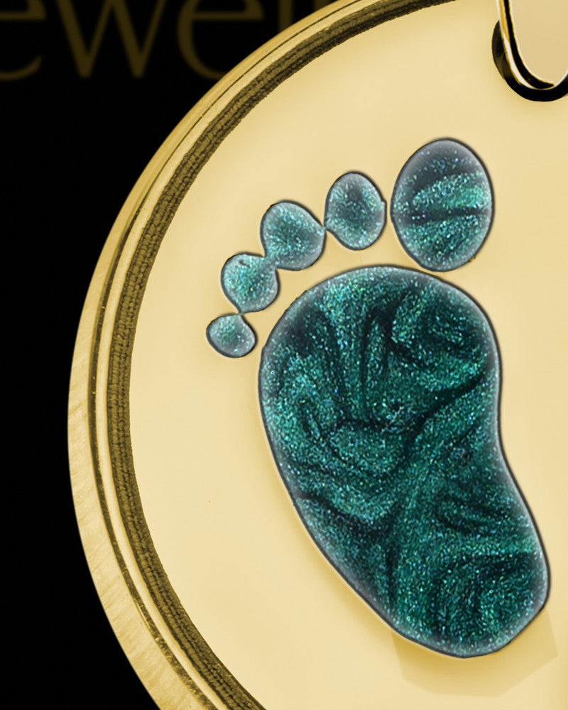 Tiny Toes Round Gold Plated Ash Jewelry