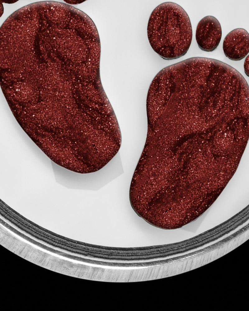 Tiny Toes Round Silver with Berry Ash Jewelry