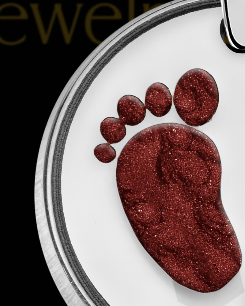 Tiny Toes Round Silver with Berry Ash Jewelry