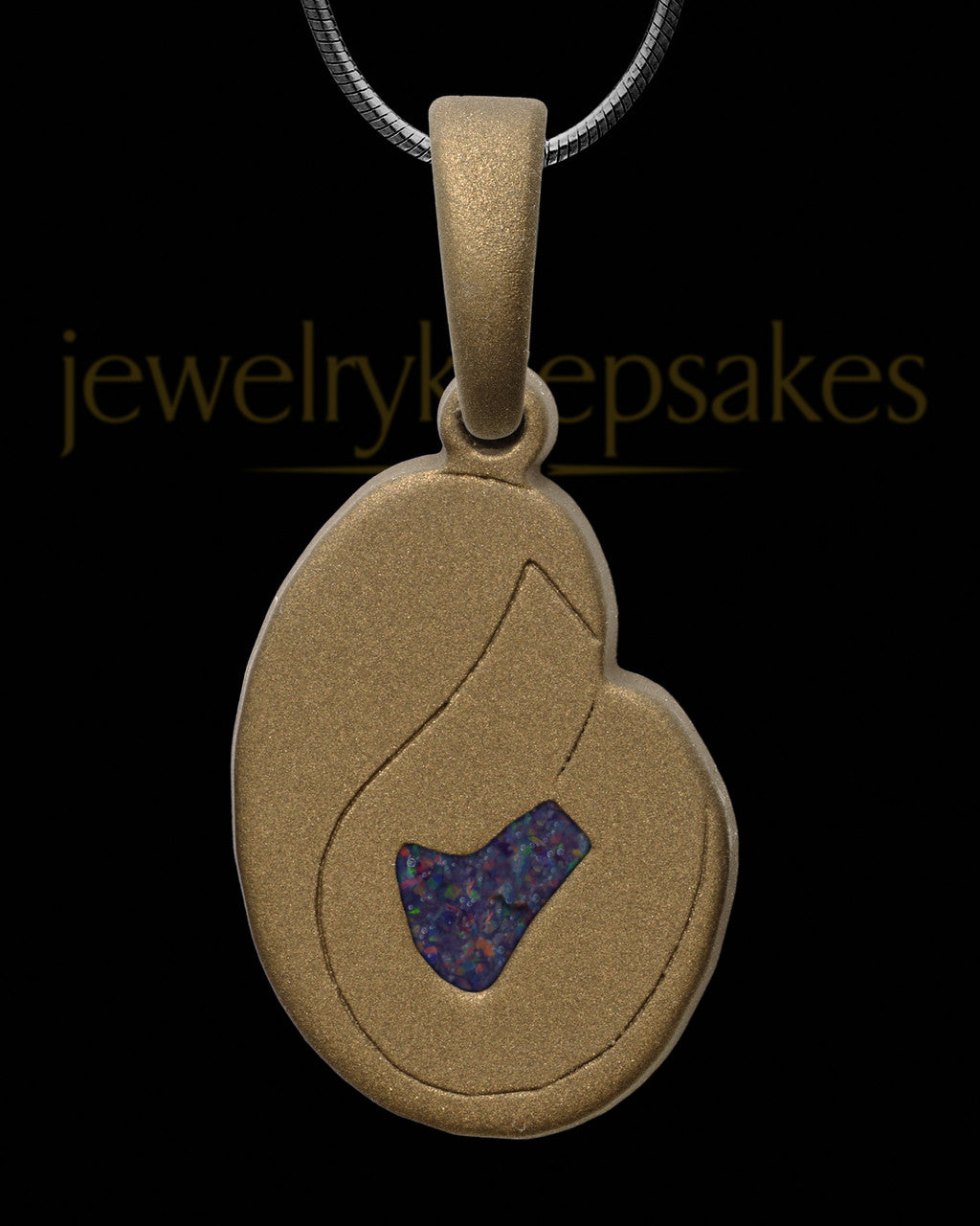 Together Forever Bronze Finish with Black Blaze Opal Ash Jewelry