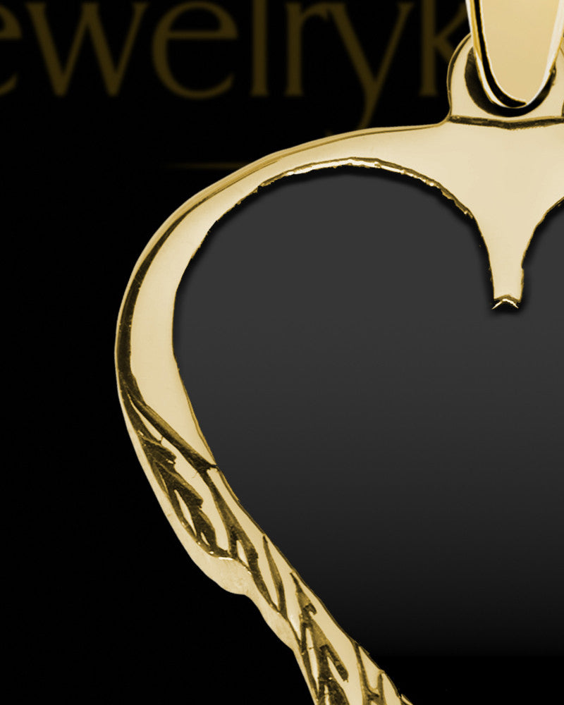 Solid 14K Gold Shadowglen Heart Ash Jewelry