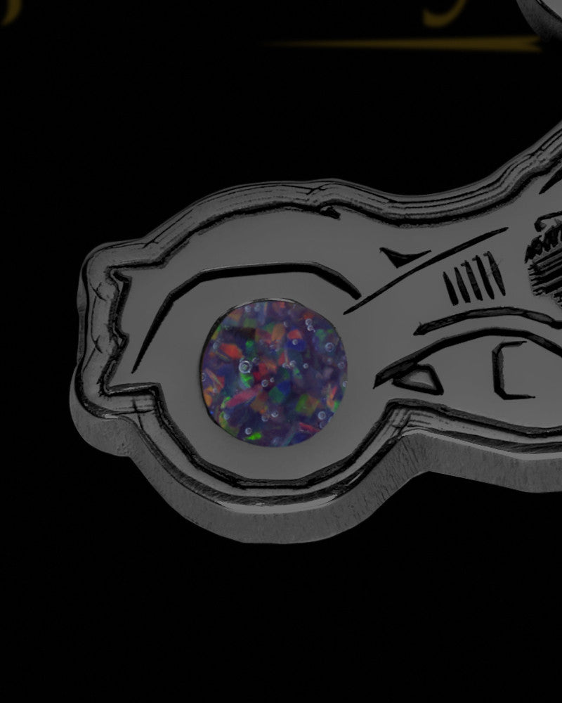 Eternal Highway Black Finish with Black Blaze Opal Ash Jewelry