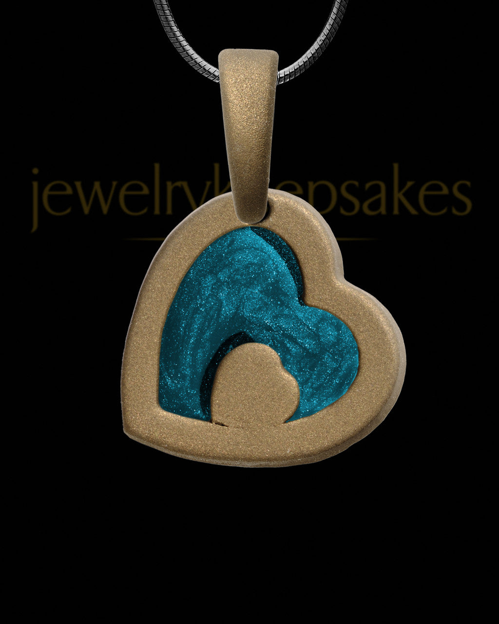 Heart Within Bronze Finish with Teal Ash Jewelry