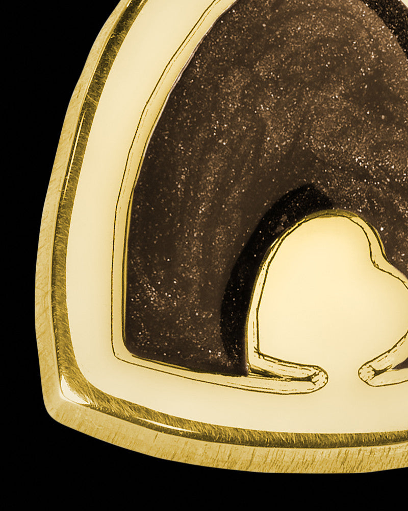 Solid 14K Gold Heart Within with Coffee Ash Jewelry