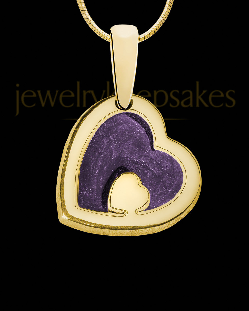 Heart Within Gold Plated with Sangria Ash Jewelry